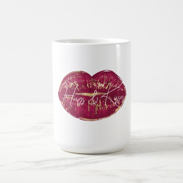 Red Lips Kiss Kaffeetasse (Mittel)