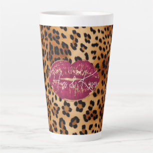 Red Lips Kiss Leopard Milchtasse