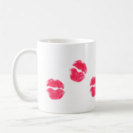 Red Lips Kiss Lipstick Kisses Valentinstag Liebe Kaffeetasse