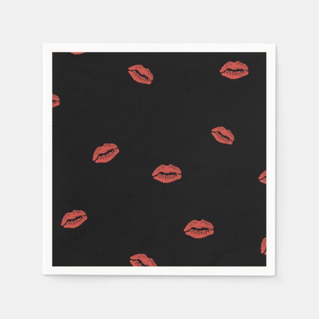 Red Lips Kiss Napkins Serviette (Vorderseite)