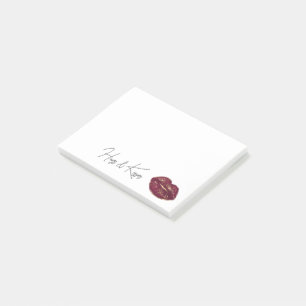 Red Lips Kiss Post-it Klebezettel