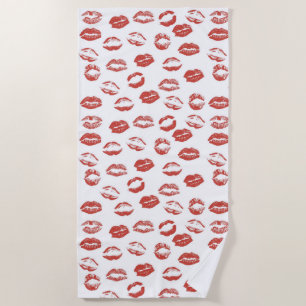 Red Lips Kiss Strandtuch