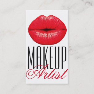 Red Lips Make-up Artist Cosmetology Beauty Visitenkarte