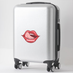 Red Lips Open Mouth Thunder_Cove Aufkleber