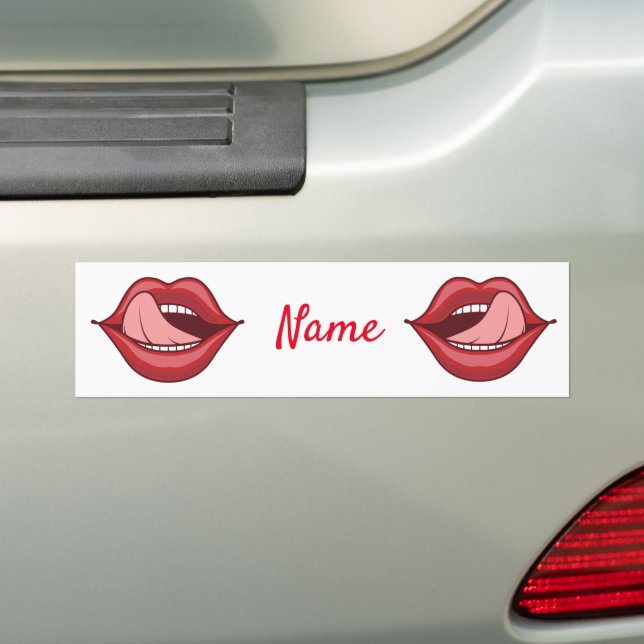 Red Lips Open Mouth Thunder_Cove Autoaufkleber (Auf Auto)