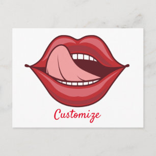 Red Lips Open Mouth Thunder_Cove Postkarte