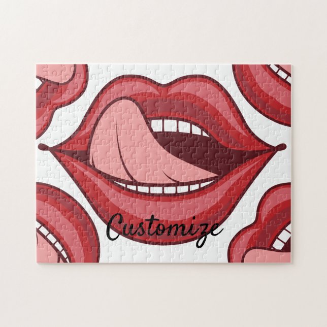 Red Lips Open Mouth Thunder_Cove Puzzle (Horizontal)