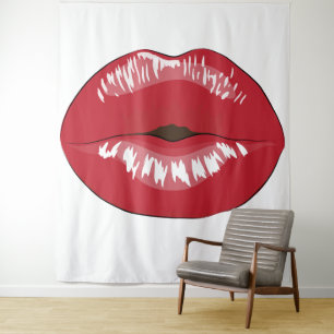 Red Lips Tapestry Wandteppich