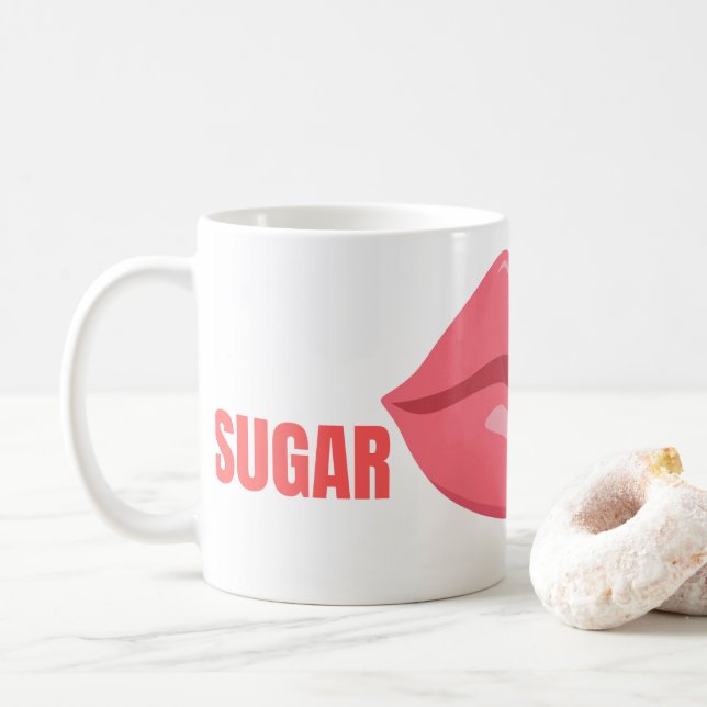 Red Lips und Attitude - Bold & Beautiful Design Kaffeetasse (Mit Donut)