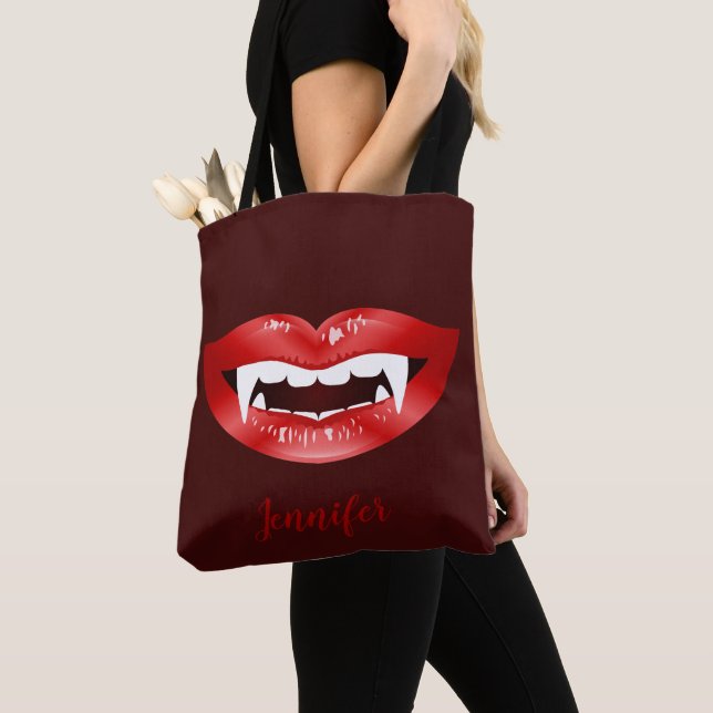 Red Lips Vampire Mund Illustriert und Individuelle (Von Nahem)