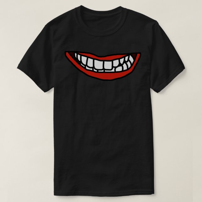 Red Lips White Teeth Mouth T-Shirt (Design vorne)