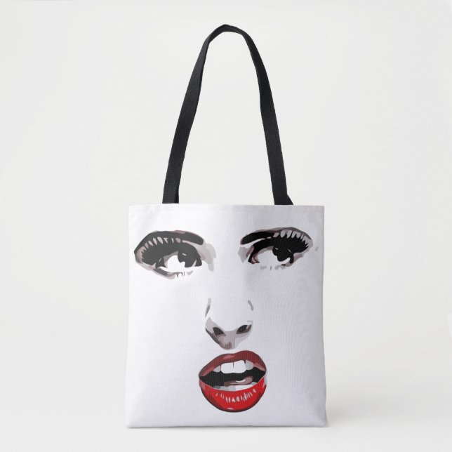 Red Lipstick Dark Mit Augen Frauenschminke Schönhe (Vorderseite)