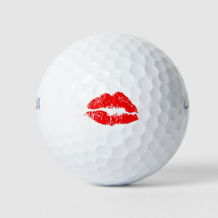 Red Lipstick Kiss Mark Golfball