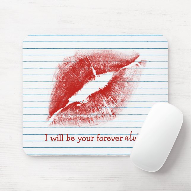 Red Lipstick Kiss Notebook Mousepad (Mit Mouse)
