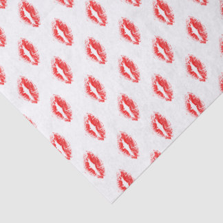 Red Lipstick Kiss Pattern Seidenpapier