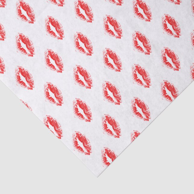 Red Lipstick Kiss Pattern Seidenpapier (Ausschnitt)