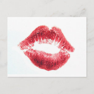 Red Lipstick Kiss Postkarte
