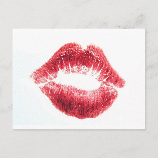 Red Lipstick Kiss Postkarte (Vorderseite)