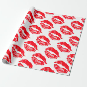 Red Lipstick Kisses Geschenkpapier