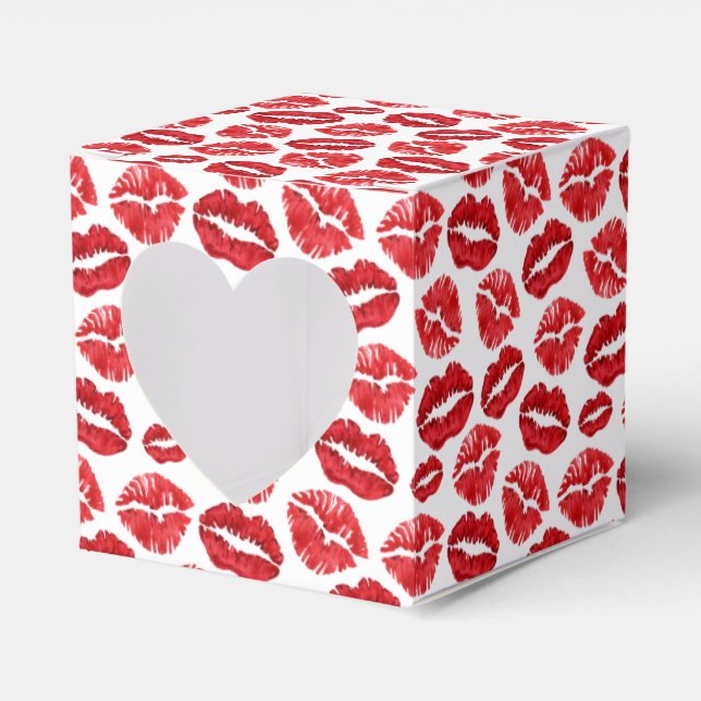 Red Lipstick Kisses | Valentine Geschenkschachtel (Vorderseite)