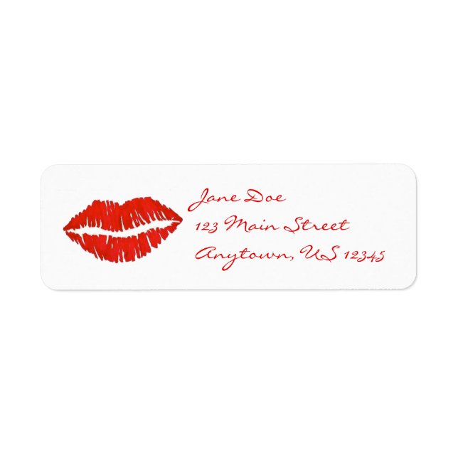 Red Lipstick Lips Kiss Print Valentine Day Liebe (Vorne)