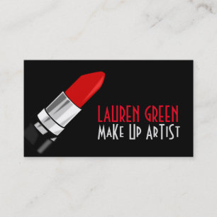 Red Lipstick Makeup Artist Business Card Visitenkarte