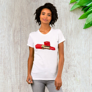 Red Lipstick Makeup Womens T - Shirt