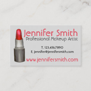 Red Lipstick Nail Makeup Artist Cosmetologe Visitenkarte