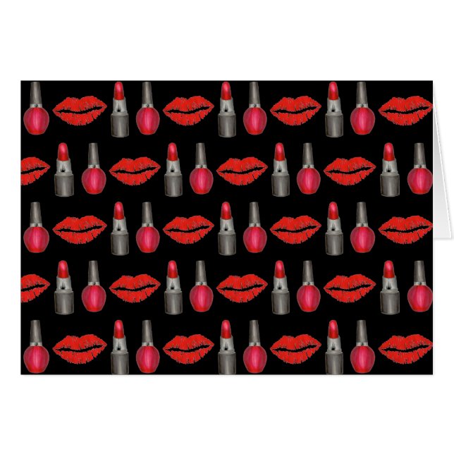 Red Lipstick Nail Polnisch Makeup Artist Beauty (Vorderseite (Horizontal))
