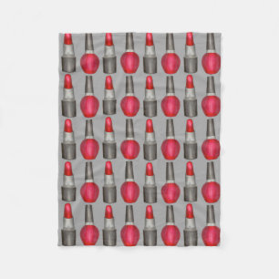 Red Lipstick Nail Polnisch Makeup Kosmetik Schönhe Fleecedecke