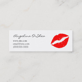 Red Lipstick Skinny Business Card Mini Visitenkarte