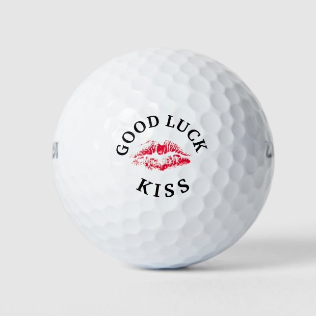 Red Lipstick Viel Glück Kiss Valentine Golf Balls Golfball (Vorderseite)