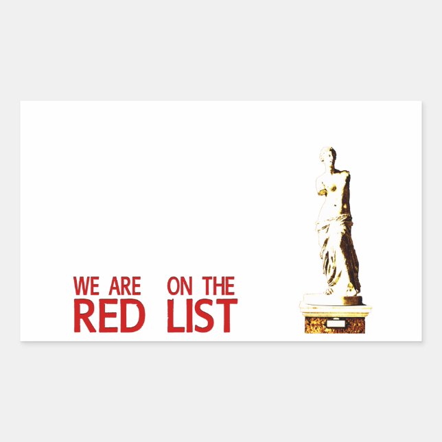 RED LIST RECHTECKIGER AUFKLEBER (Vorderseite)