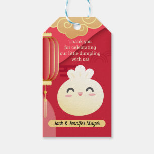 Red Little Dumpling Asian Theme Gefälligkeitstag Geschenkanhänger