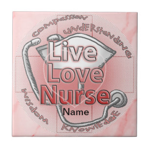 Red Live Liebe Nurse Fliese