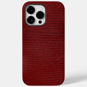 Red Lizard Leather Print Case-Mate iPhone 14 Pro Max Hülle