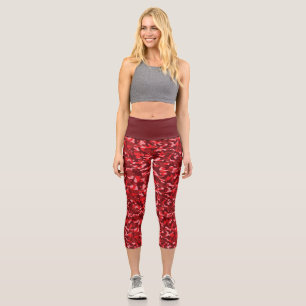 Red Lmon Camouflage Capri Leggings
