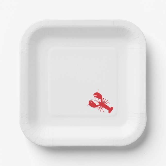 Red Lobster Bake Coastal Beach Ocean Hauptspass Pappteller (Vorderseite)