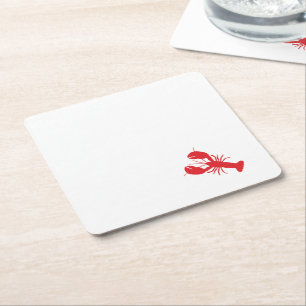 Red Lobster Coastal Beach Ocean Hauptspass Rechteckiger Pappuntersetzer