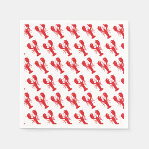 Red Lobster Pattern Küstenstrand Spaß am Meer Serviette