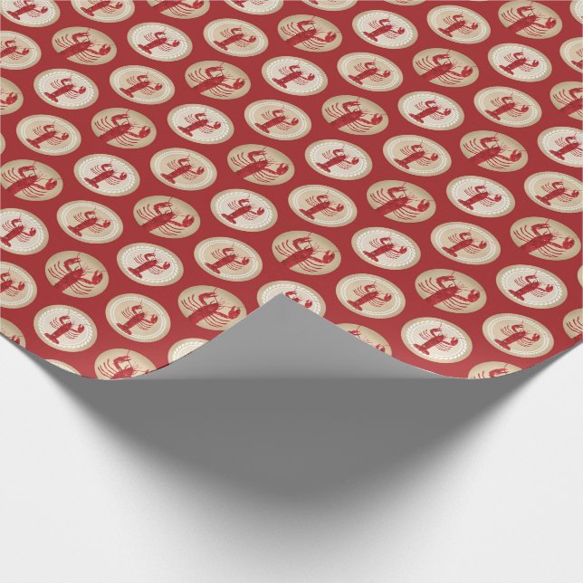 Red Lobster Pattern - Meeresfrüchte im Atlantik Geschenkpapier (Ecke)