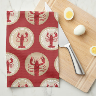Red Lobster Pattern - Meeresfrüchte im Atlantik Geschirrtuch