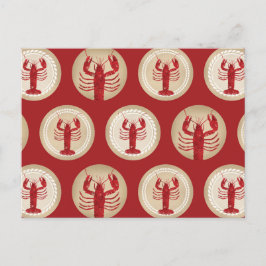Red Lobster Pattern - Meeresfrüchte im Atlantik Postkarte