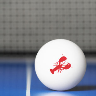 Red Lobster White Ball Beach Coastal Fun Tischtennisball