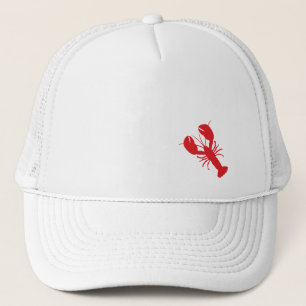 Red Lobster White Hat Preppy Coastal Fun Truckerkappe