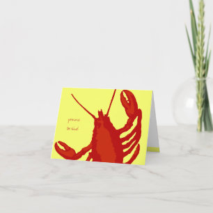 Red Lobster Yellow Custom Thank You Note Dankeskarte
