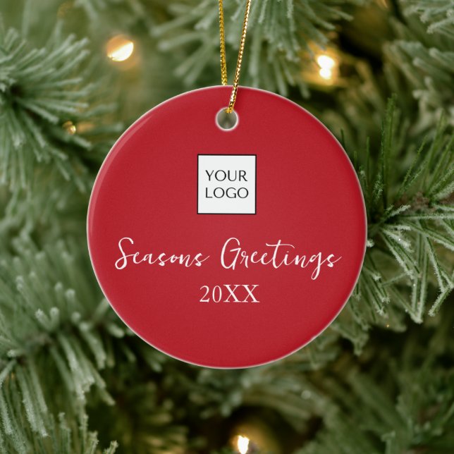 Red Logo Company Holiday Ornament (Baum)