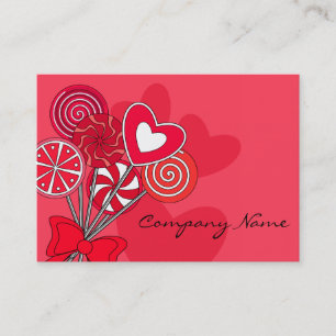 Red Lollipop Candy Shop Bakery Business Card Visitenkarte