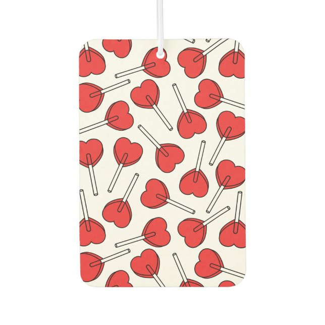 Red Lollipops, Heart Lollipops, Lollipop Pattern Autolufterfrischer (Vorderseite)