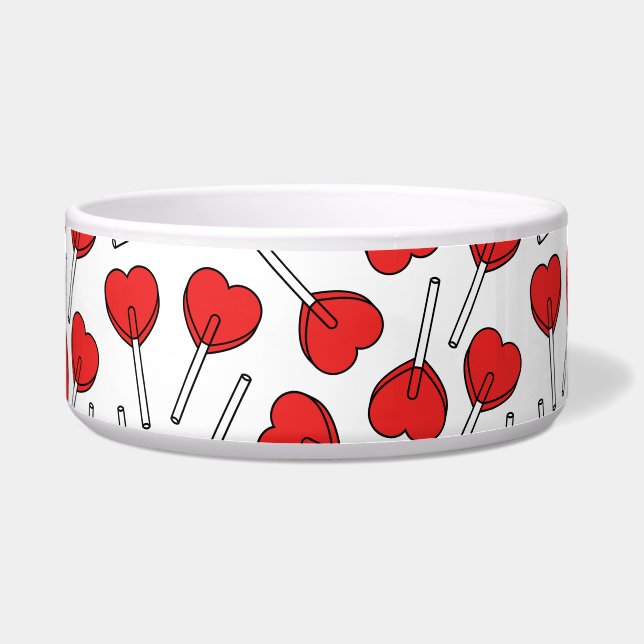 Red Lollipops, Heart Lollipops, Lollipop Pattern Napf (Vorderseite)